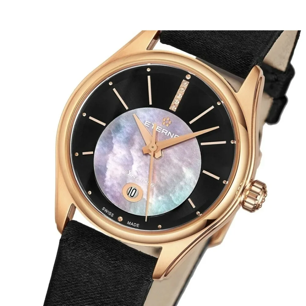 Eterna 2940-56-41-1357 Women's Avant-Garde Diamond Automatic Black Watch $2,250